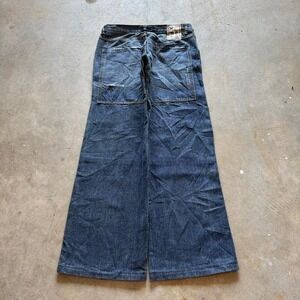 Baggy XFN Big Pocket Low Rise Bootcut Jnco Styl Y2k Vintage Denim Jeans - 28"